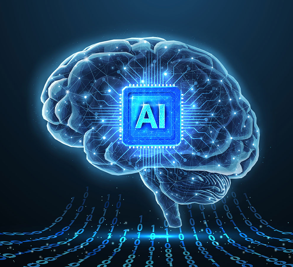 AI chip inside a human brain